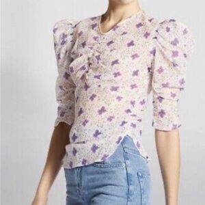 Isabel Marant Floral Puff Sleeve Blouse